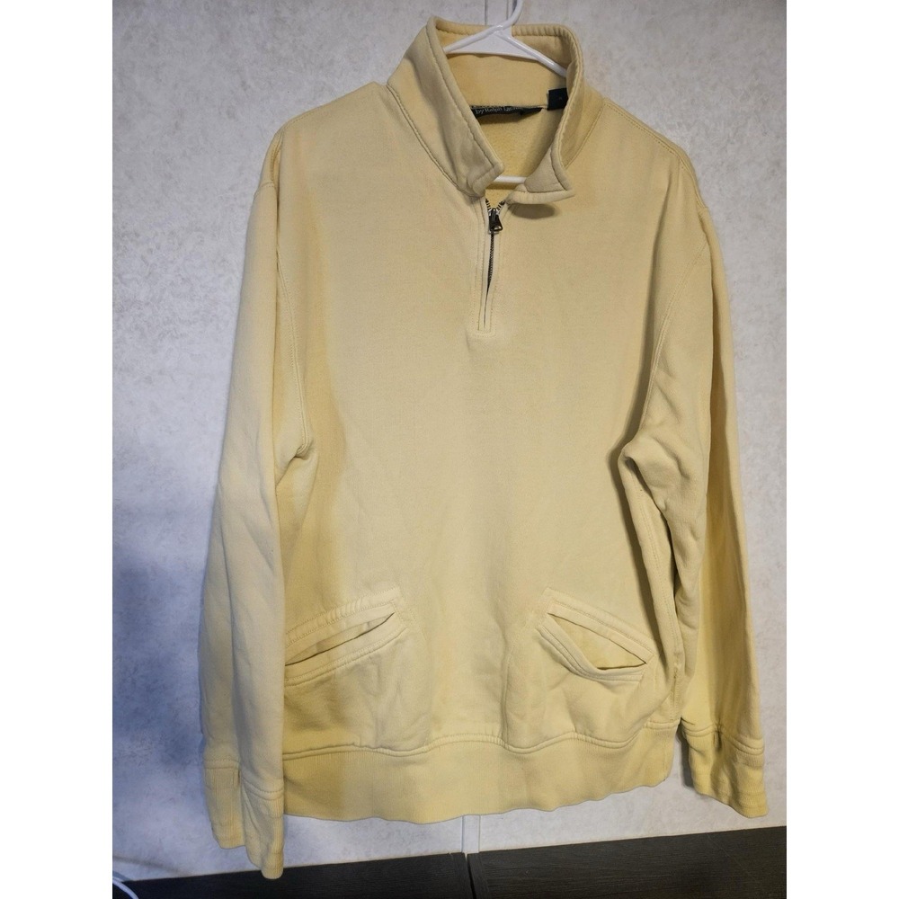 Ralph Lauren Black Label‎ 1/2 Zip Sweat Shirt Sz  XLarge Yellow